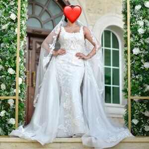 Two Piece Wedding dress with Custom Veil